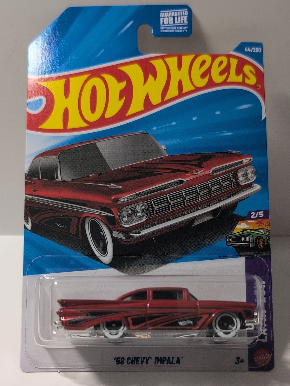 Hot Wheels 59 Chevy Impala Laying Low Red Black Mattel NEW Ships In Box